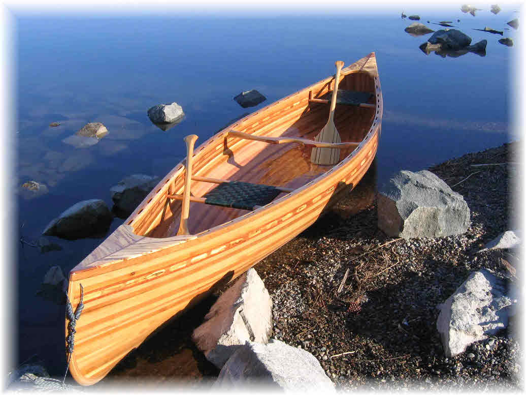 Scott Enloe Cedar stip wood canoe in Playboy